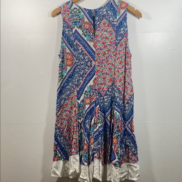 Altar'd State Blue and White Mixed Print Flowy Floral Dress - Picture 6 of 7
